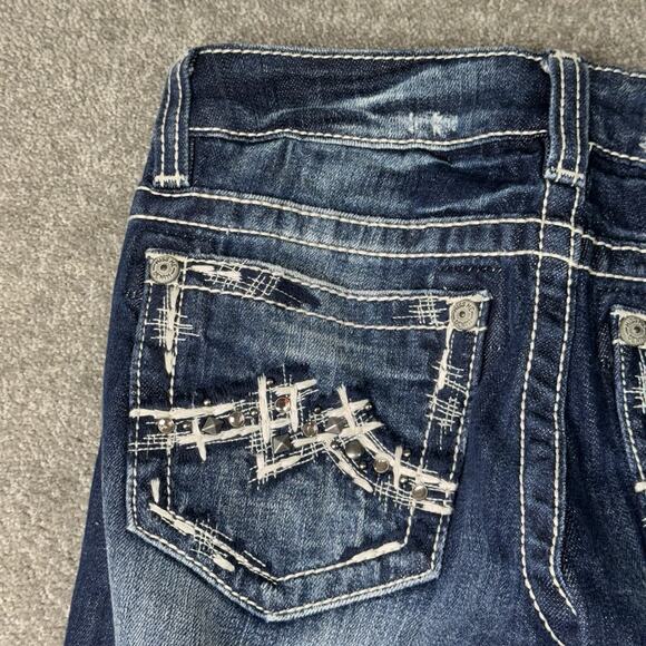 Miss Me Straight Leg Jeans Women’s 27 Blue VTG‎ 23C JD1071T Distressed Stretch - Picture 13 of 14